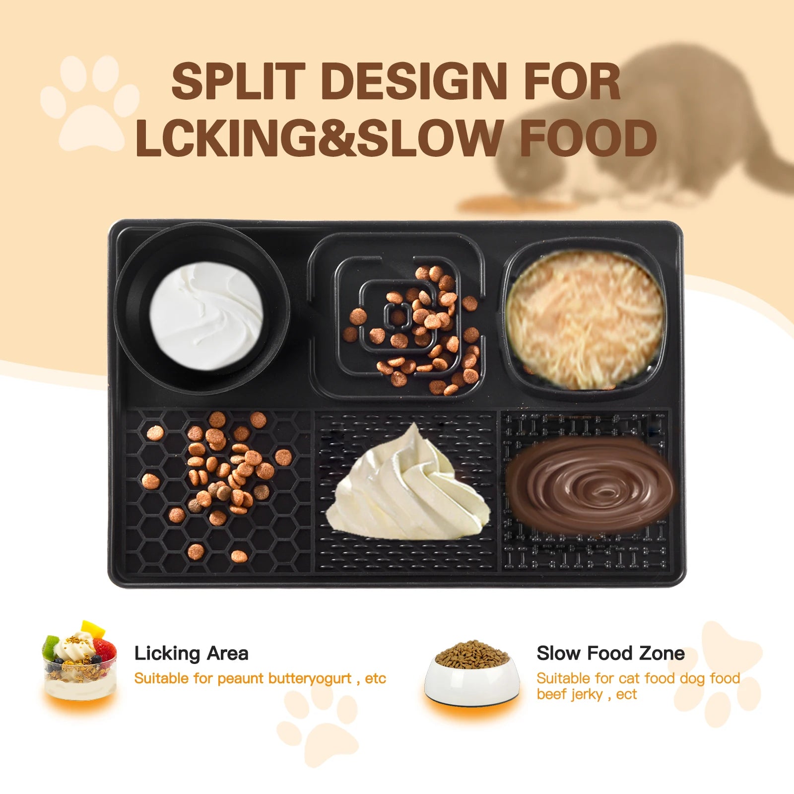 Slow feeder Silicone dog licking pad
