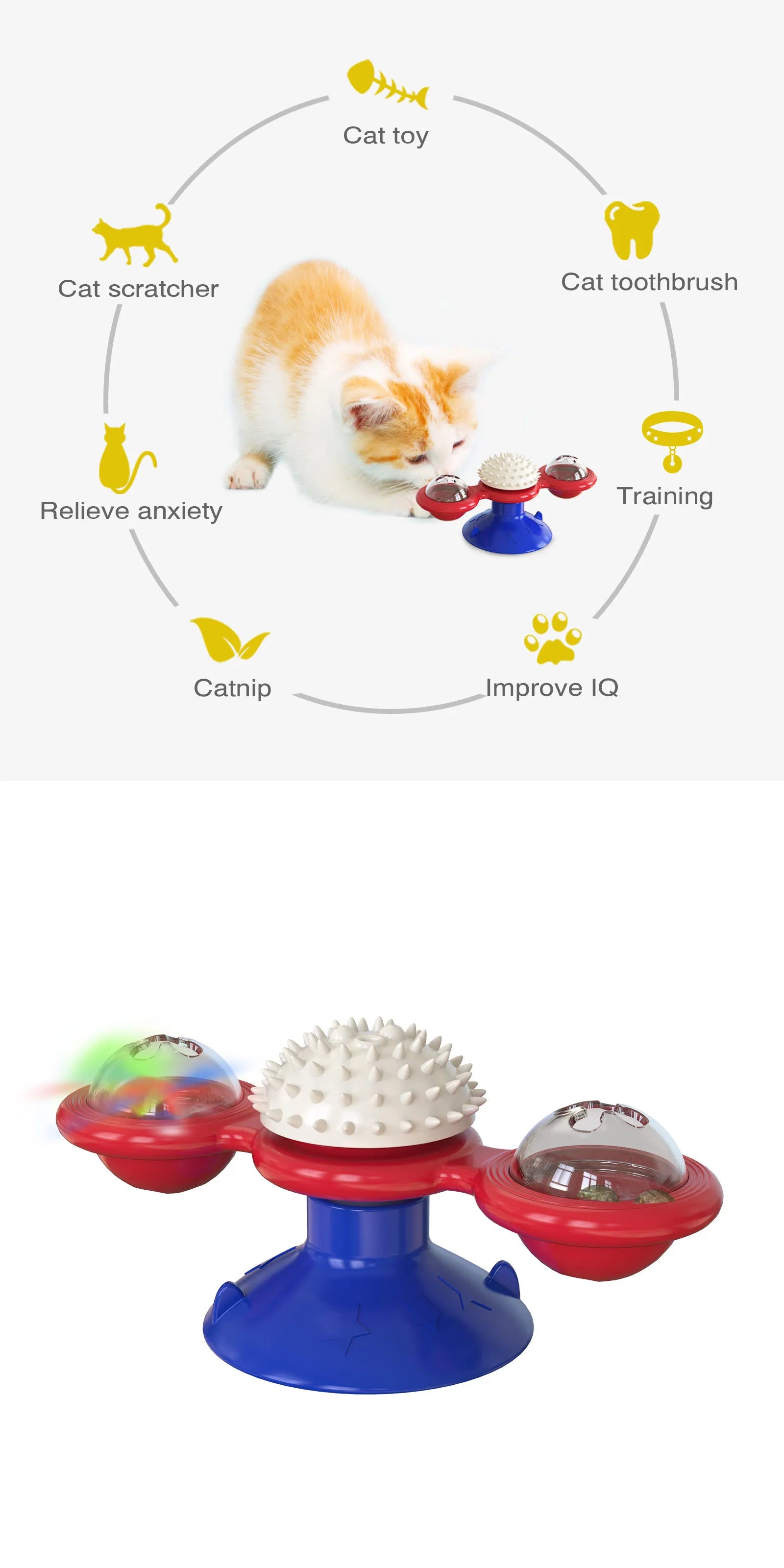 Interactive Windmill Cat Toy