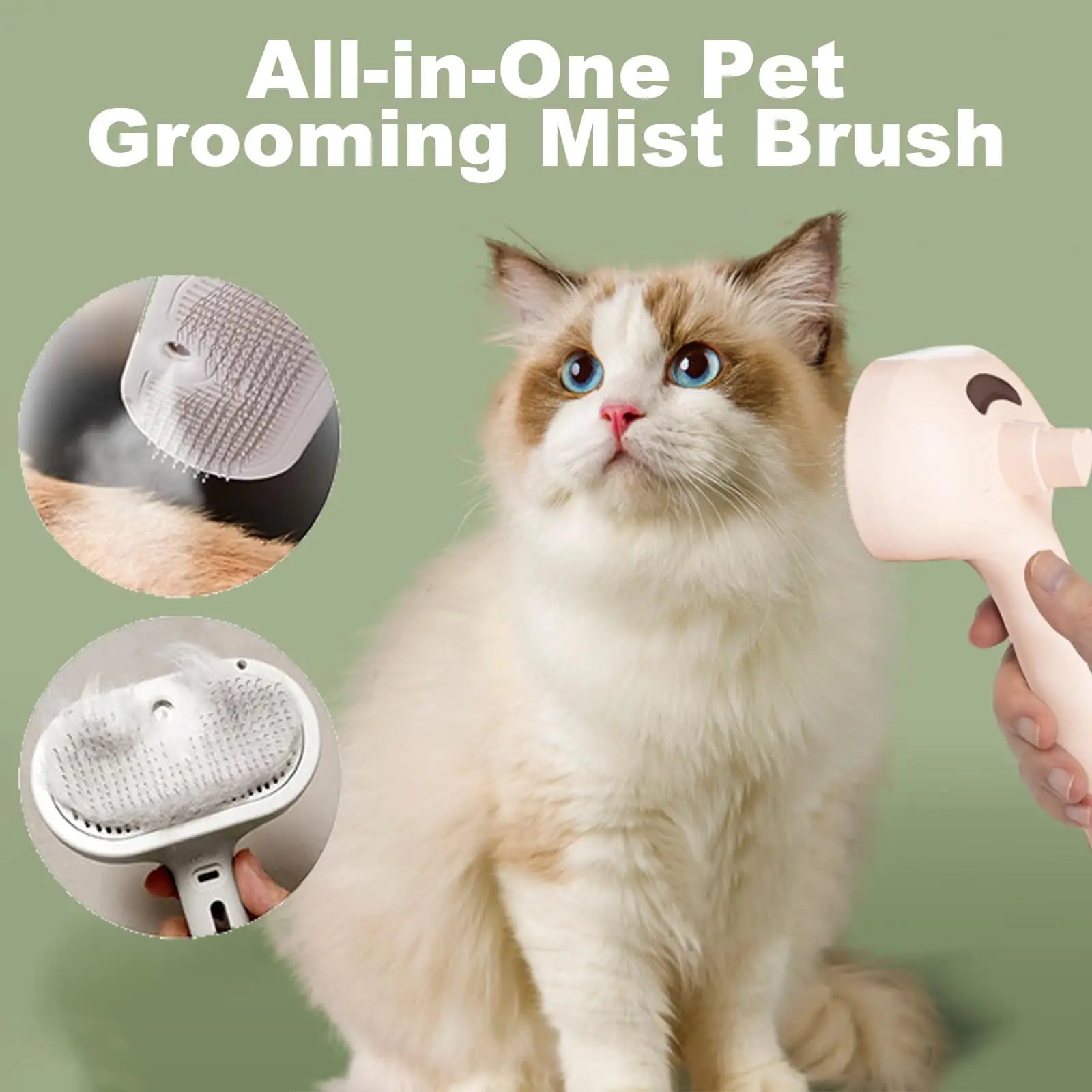 3in1 Pet Steam Spray Grooming Brush for Dogs Cats