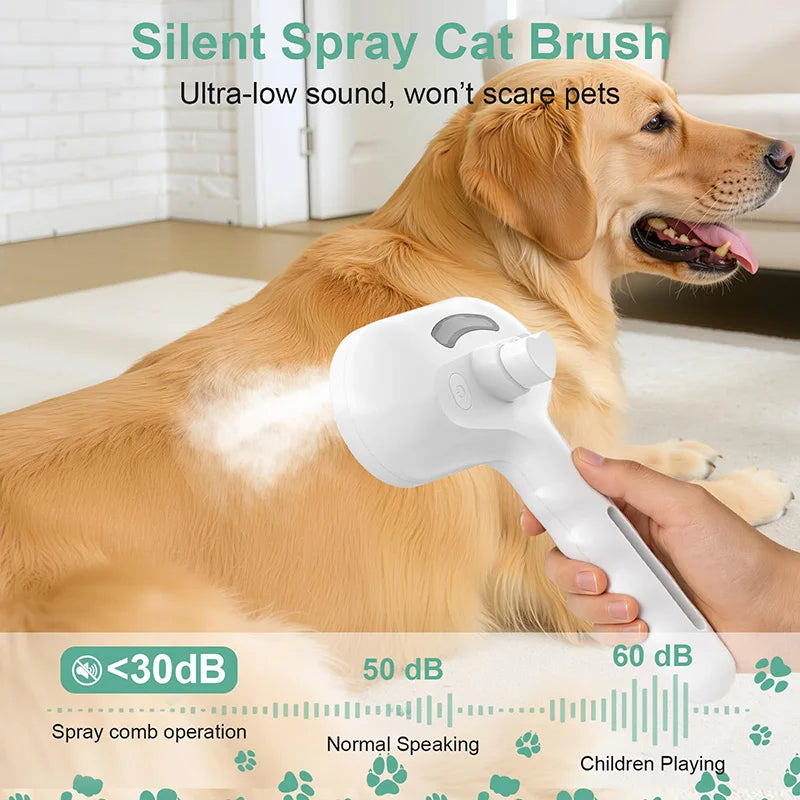3in1 Pet Steam Spray Grooming Brush for Dogs Cats